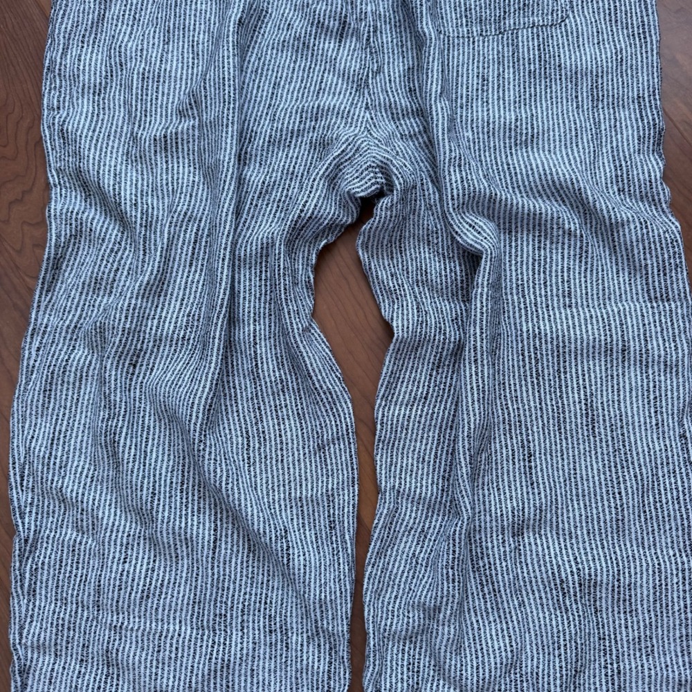 Aerie Womens Wide Leg Striped Beach Pants Black White Drawstring Raw Hem L NWT - Picture 11 of 11